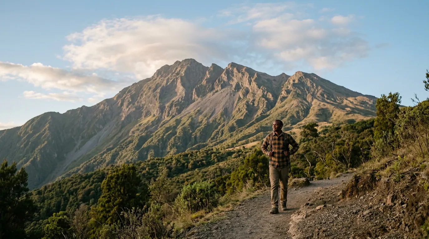 The beautiful Mount Meru in Tanzania